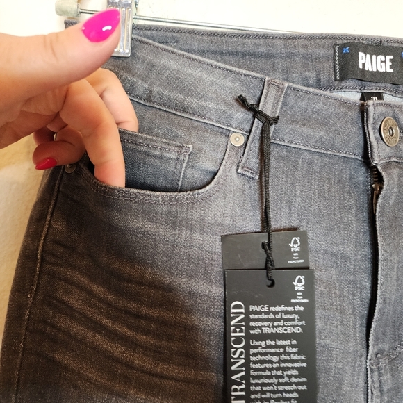 NWT Paige Verdugo skinny ankle grey stretch jeans.  Women's size 31 or 12 - Picture 12 of 14